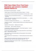 PADI Open Water Diver Final Newest Exam Package Deal
