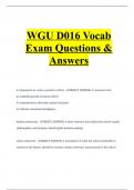 WGU D016 Vocab Exam Questions & Answers&period;