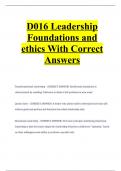 D016 Leadership Foundations and ethics With Correct Answers&period;