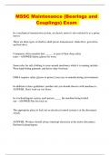 MSSC Maintenance &lpar;Bearings and Couplings&rpar; Exam 