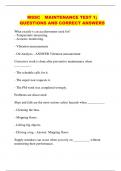 MSSC  MAINTENANCE TEST 1&semi; QUESTIONS AND CORRECT ANSWERS