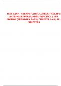 Test Bank - Abrams&rsquo; Clinical Drug Therapy&colon; Rationales for Nursing Practice&comma; 13th Edition &lpar;Frandsen&comma; 2025&rpar;&comma; Chapter 1-61 &vert; All Chapters