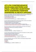ATI LPN COMPREHENSIVE EXAM 2024 MIDTERM AND FINAL UPDATED QUESTIONS WITH ANSWERS &lpar;VERIFIED ANSWERS&rpar; ALREADY GRADED