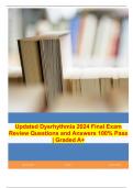 Updated Dysrhythmia 2024 Final Exam Review Questions and Answers 100&percnt; Pass &vert; Graded A&plus;