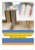 Updated Advanced Cardiac Dysrhythmias Exam Review Questions and Answers 100&percnt; Pass &vert; Graded A&plus;