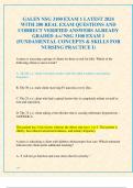 GALEN NSG 3100 EXAM 1 LATEST 2024  WITH 200 REAL EXAM QUESTIONS AND  CORRECT VERIFIED ANSWERS ALREADY  GRADED A&plus;&sol; NSG 3100 EXAM 1  &lpar;FUNDAMENTAL CONCEPTS & SKILLS FOR  NURSING PRACTICE I&rpar;