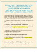 ILTS 206 EARLY CHILDHOOD EDUCATION  ACTUAL EXAM 2024-2025 WITH 200  QUESTIONS AND 100&percnt; CORRECT  VERIFIED ANSWERS&sol; ILTS CONTENT 206 EXAM PREP LATEST 2024 &lpar;BRAND NEW&excl;&excl;&rpar;