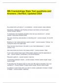 WA Cosmetology State Test questions and Answers &vert; Verified &vert; Updated 2024