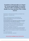 Foundations of Mental Health Care Exam Questions With Verified Answers