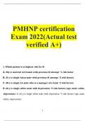 PMHNP certification Exam 2024&lpar;Actual test verified A&plus;&rpar;
