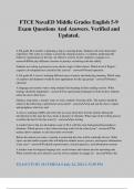 FTCE NavaED Middle Grades English 5-9 Exam Questions And Answers&period; Verified and Updated&period;