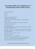 Gynecologic Health Care Schuiling chp&period; 4-7 Exam Questions With Verified Answers