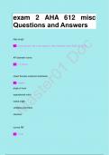 exam 2 AHA 612 misc Questions and Answers