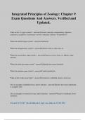 Integrated Principles of Zoology&colon; Chapter 9 Exam Questions And Answers&period; Verified and Updated&period;