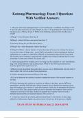 Katzung Pharmacology Exam 1 Questions With Verified Answers&period;