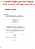 Solutions Manual for Biomolecular Thermodynamics From Theory to Application 1st Edition by Douglas Barrick &lpar;All Chapters&comma; 100&percnt; Original Verified&comma; A&plus; Grade&rpar;