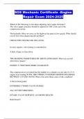 SOS Mechanic Certificate -Engine Repair Exam 2024-2025
