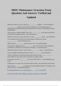 MSSC Maintenance Awareness Exam Questions And Answers&period; Verified and Updated