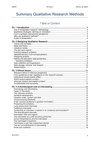Summary qualitative research methods for the social sciences