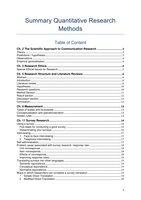 Summary quantitative research methods for social sciences