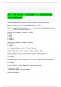 Bio 104 Exam 1 Chapter 1-4 Questions and Answers 2024