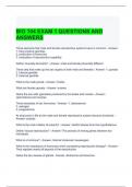 BIO 104 EXAM 1 QUESTIONS AND ANSWERS