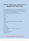 NOTARY Signing Agent Certification Exam Questions With Verified Answers