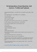 NJ Jurisprudence Exam Questions And Answers&period; Verified and Updated&period;