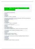 Biology L 104 Exam 1 Questions with correct Answers
