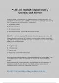 NUR 1211 Medical Surgical Exam 2- Questions and Answers