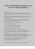 NURS 361 MIDTERM Exam Questions And Answers&period; Verified and Updated&period;