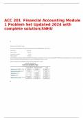 ACC 201  Financial Accounting Module 1 Problem Set Updated 2024 with complete solution&semi;SNHU