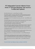 NY Independent General Adjuster Exam - Series 17-70 Exam Questions And Answers&period; Verified and Updated&period;