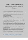 NYSTCE CST Social Studies Exam Questions And Answers&period; Verified and Updated&period;