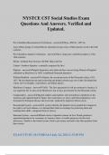 NYSTCE CST Social Studies Exam Questions And Answers&period; Verified and Updated&period;