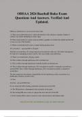 OHSAA 2024 Baseball Rules Exam Questions And Answers&period; Verified And Updated&period;