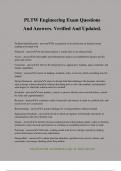PLTW Engineering Exam Questions And Answers&period; Verified And Updated&period;