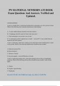 PN MATERNAL NEWBORN ATI BOOK Exam Questions And Answers&period; Verified and Updated&period;