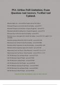 PSA Airlines Full Limitations&period; Exam Questions And Answers&period; Verified And Updated&period;