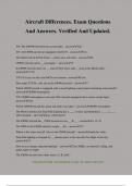 Aircraft Differences&period; Exam Questions And Answers&period; Verified And Updated&period;