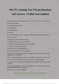 PSA FA Training Test 3 Exam Questions And Answers&period; Verified And Updated&period;