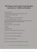 PSI Property and Casualty Exam Questions And Answers&period; Verified And Updated&period;