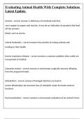 Evaluating Animal Health With Complete Solutions Latest Update