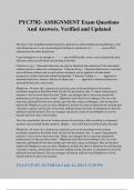 PYC3702- ASSIGNMENT Exam Questions And Answers&period; Verified and Updated