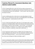 Capstone Pharm Pre Assessment Questions And Answers Latest Update