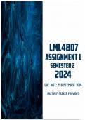 LML4807 Assignment 1 Semester 2 2024 &vert; Due 9 September 2024&period;