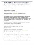 NUR 124 Final Practice Test 300&plus; Questions and 100&percnt; correct answers