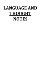 PSY1005S Exam Notes: Language & Thought