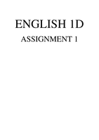 ENGLISH 1D ASS 1