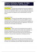 Milady's Esthetics Chapter 12- Skin Analysis Questions And Answers 